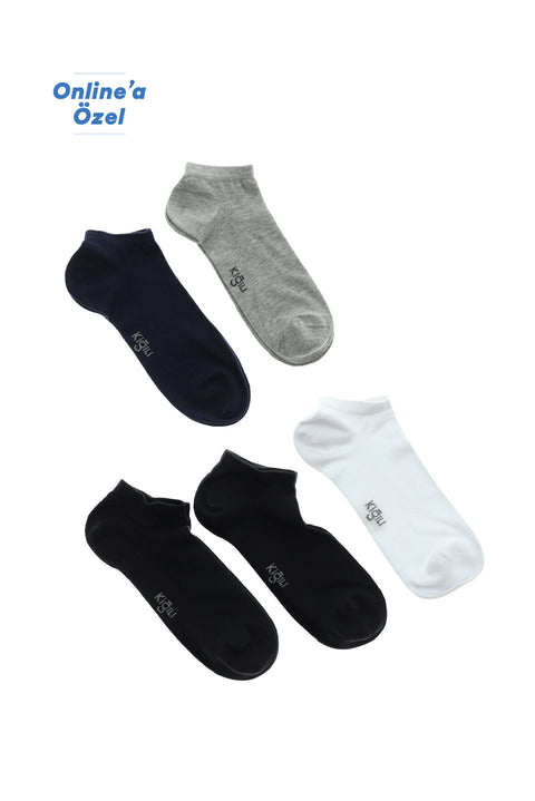 Colorful 5-Pack Cotton Lycra Stretch Seamless Sports Socks Set