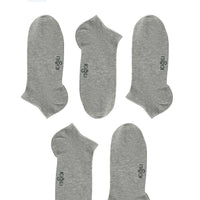 Mid Grey 5-Pack Plain Cotton Sports Socks Set