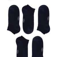 Dark Navy 5-Pack Plain Cotton Sport Socks Set
