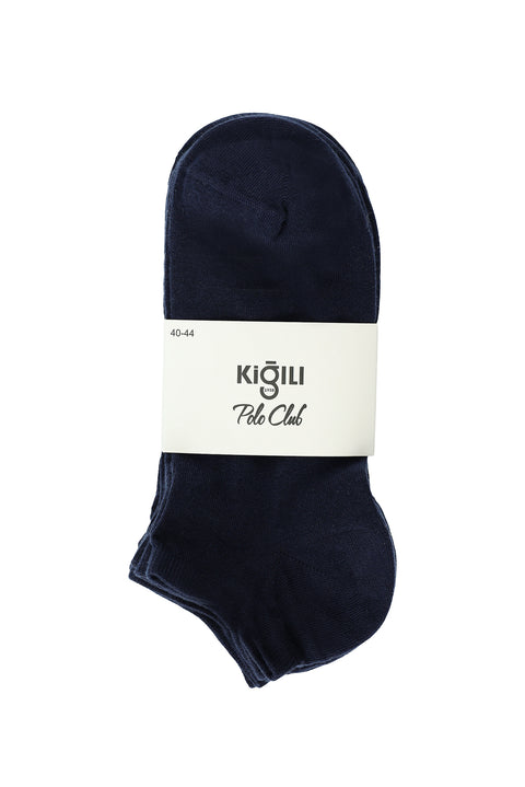 Dark Navy 5-Pack Plain Cotton Sport Socks Set