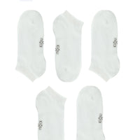 White 5-Pack Plain Cotton Sports Socks Set