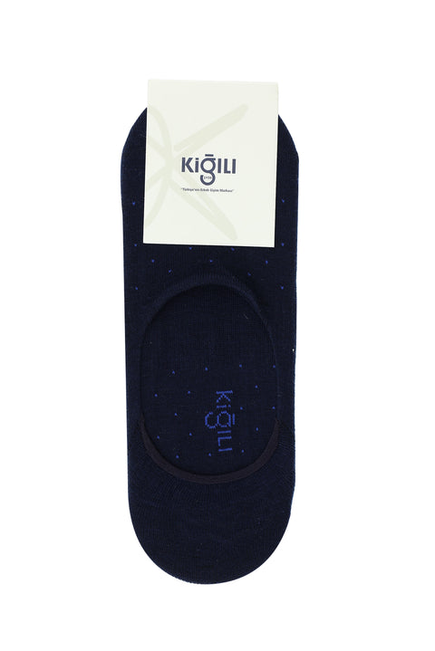 Navy Blue 2-Pack Patterned Loafer Cotton Socks Set