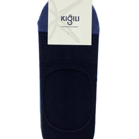 Navy Blue 2-Pack Cotton Patterned Loafer Socks