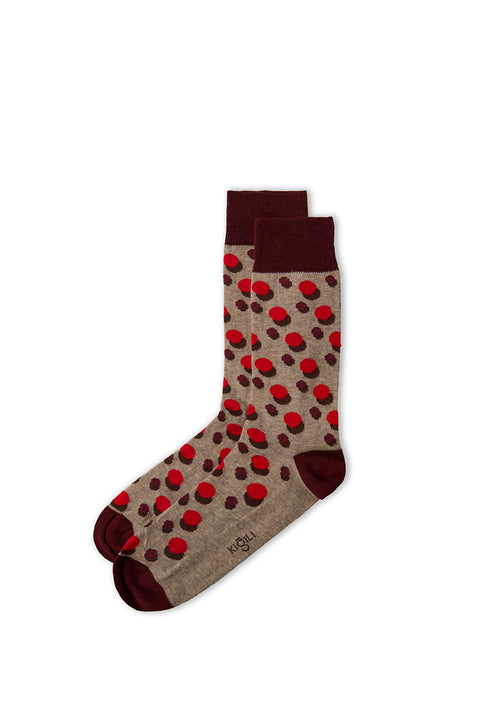Light Beige Single Patterned Socks