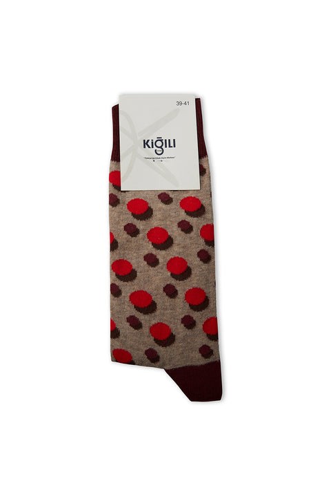 Light Beige Single Patterned Socks