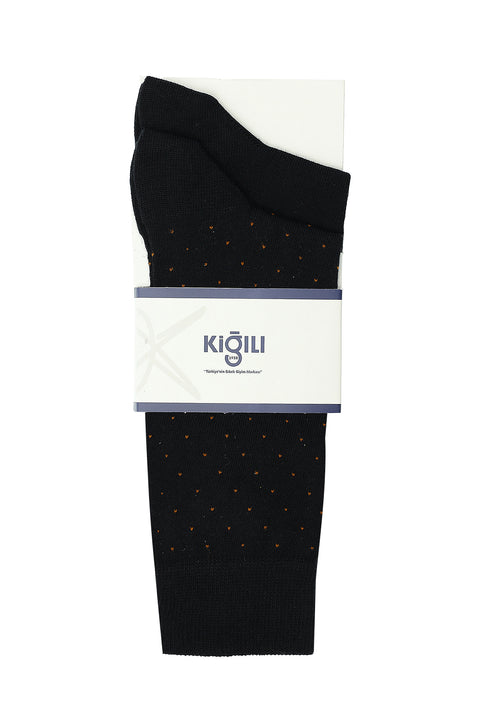 Black 2-Pack Patterned Cotton Socks Set