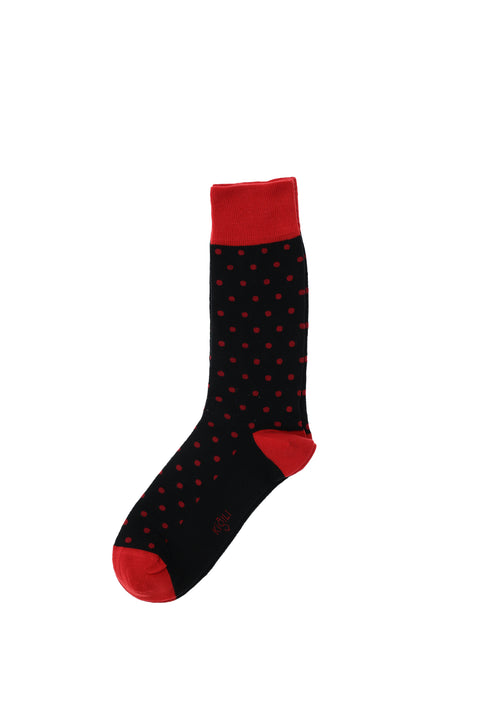 Black Single Polka Dot Pattern Cotton Seamless Socks
