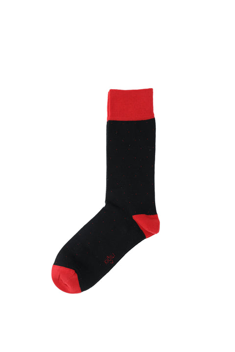Black Single Polka Dot Pattern Cotton Seamless Socks