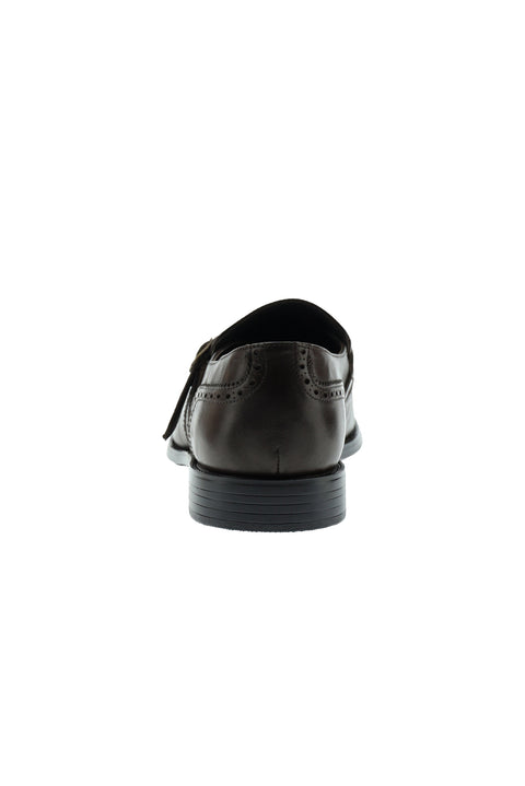 Dark Brown Classic Buckle Leather Shoes