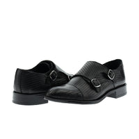 Black Classic Buckle Leather Shoes