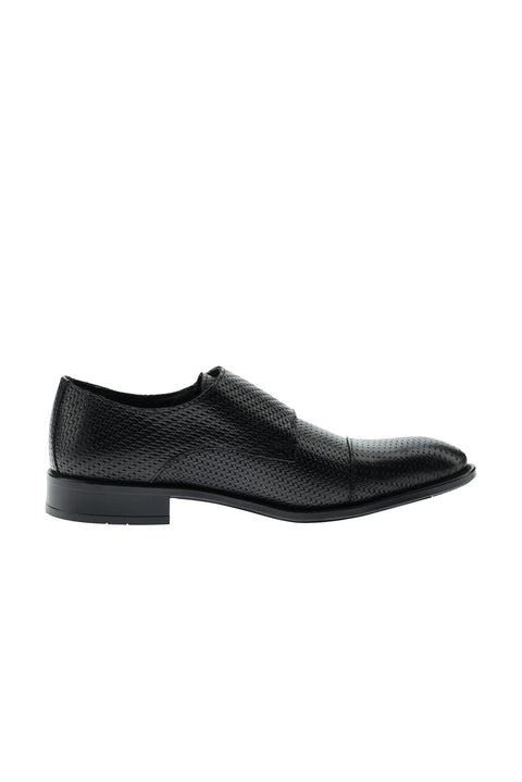 Black Classic Buckle Leather Shoes
