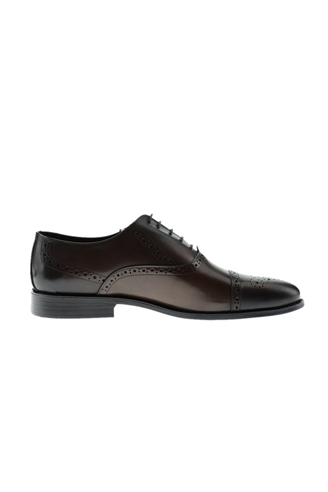 Medium Brown Patterned Classic Leather Shoes