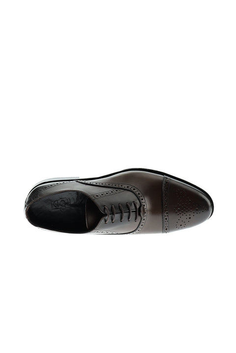 Medium Brown Patterned Classic Leather Shoes