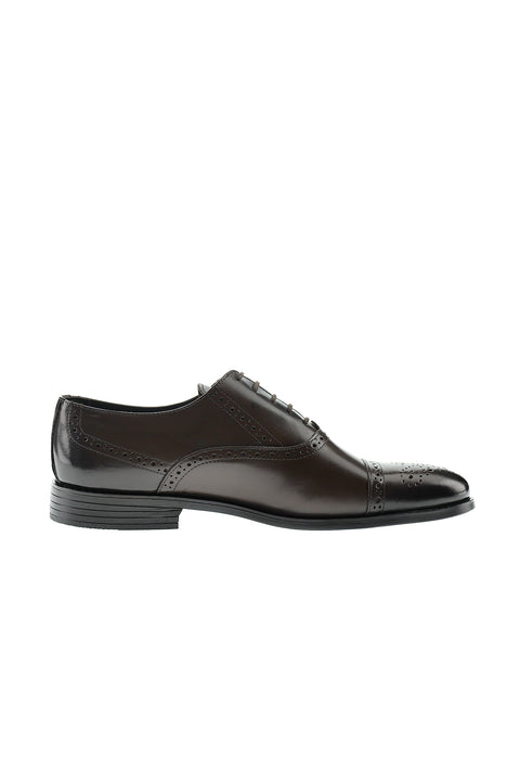 Dark Brown Patterned Classic Leather Shoes