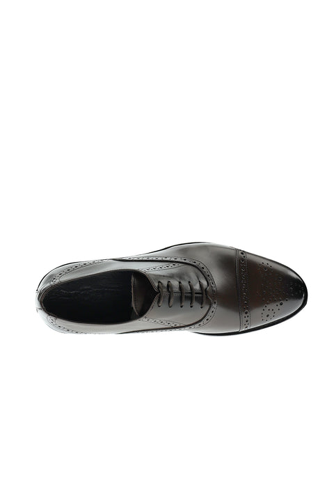 Dark Brown Patterned Classic Leather Shoes