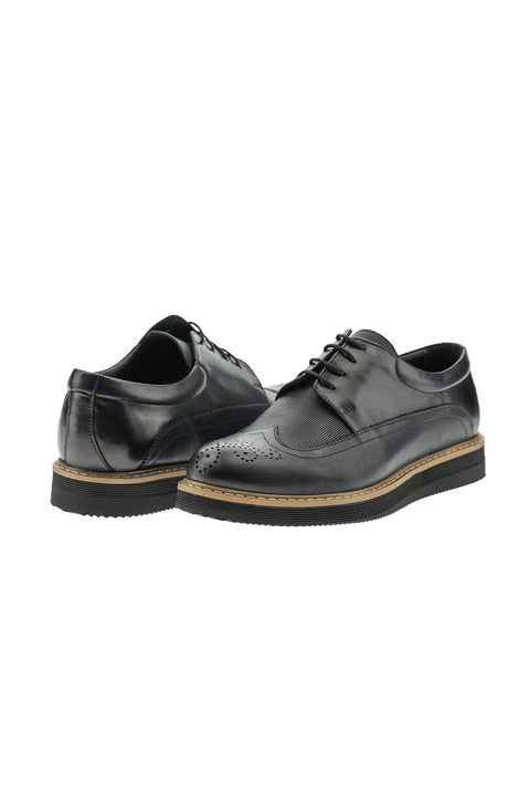 Medium Navy Casual Leather Shoes