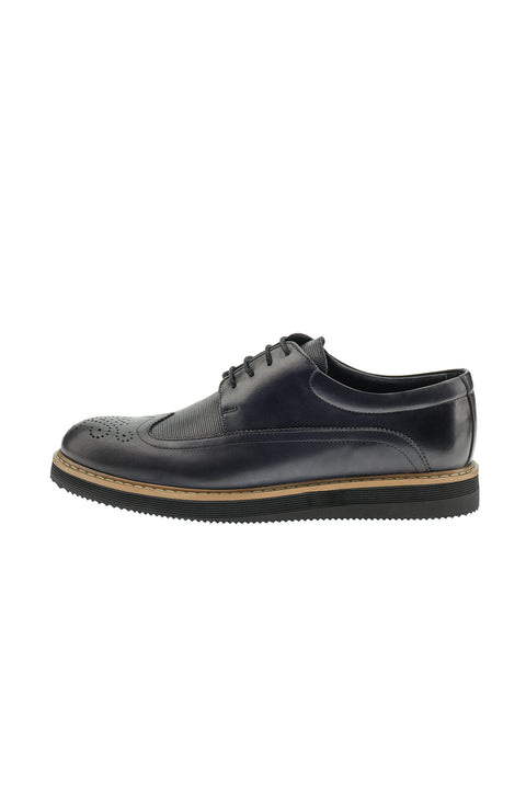 Medium Navy Casual Leather Shoes