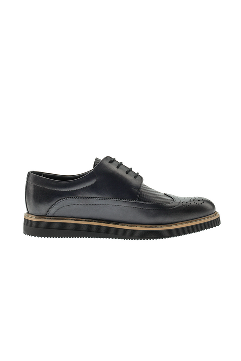 Medium Navy Casual Leather Shoes