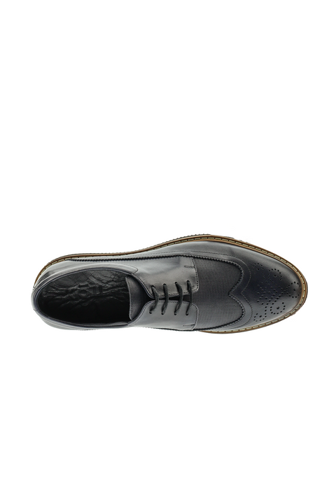 Medium Navy Casual Leather Shoes