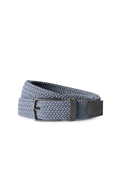 Medium Grey Lycra Stretch Sports Knit Belt & 2-Pack Bamboo Socks Gift Box Set