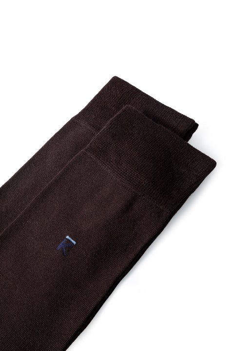 Dark Brown Lycra Stretch Sports Knit Belt & 2-Pack Bamboo Socks Gift Box Set