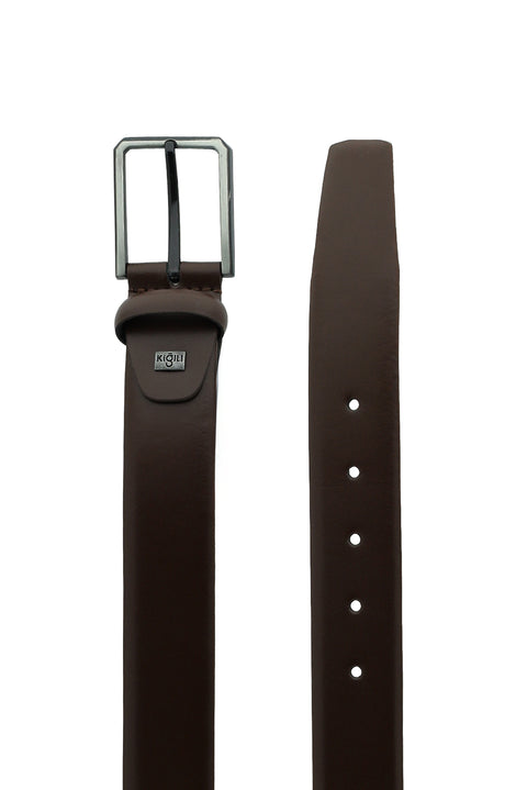 Dark Brown Plus Size Classic Leather Belt