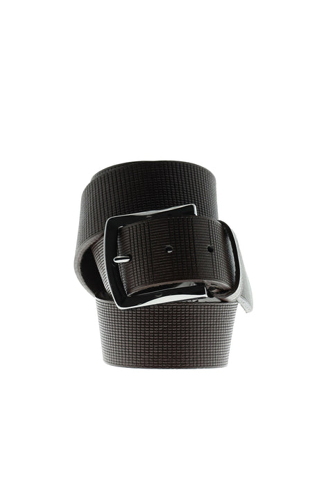 Dark Brown Sporty Patterned Belt