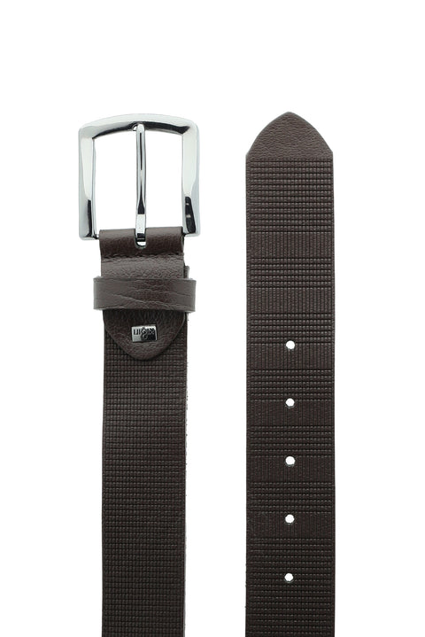 Dark Brown Sporty Patterned Belt