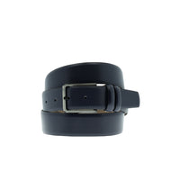 Dark Navy Classic Patterned Leather Belt