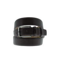 Dark Brown Classic Patterned Leather Belt