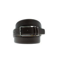 Dark Brown Classic Patterned Leather Belt