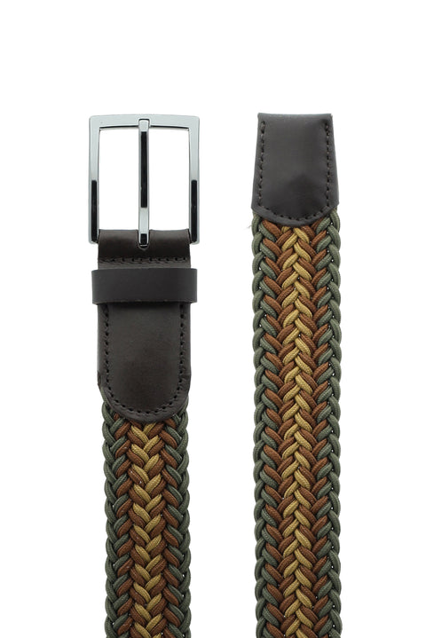Dark Brown Knitted Pattern Sport Belt