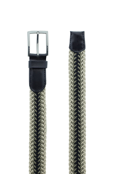 Medium Beige Knitted Pattern Sport Belt