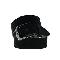 Black Suede Belt with Sport Pattern