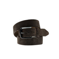 Dark Brown Suede Belt with Sporty Pattern