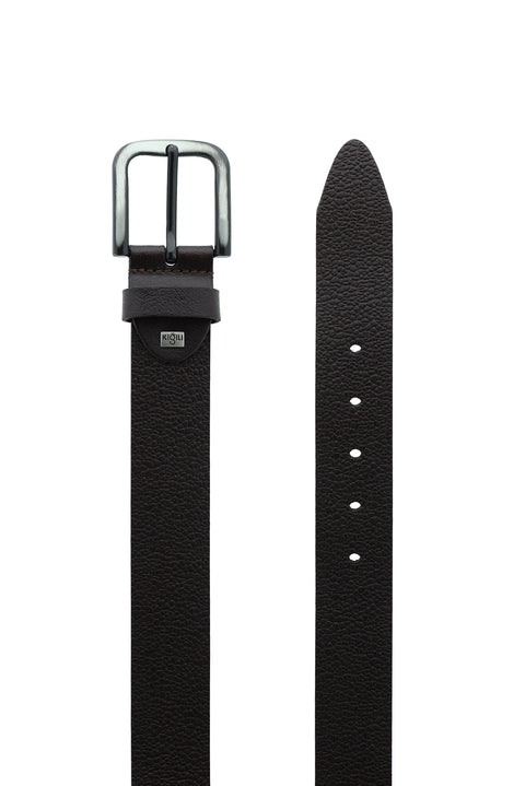 Dark Brown Leather Sports Belt