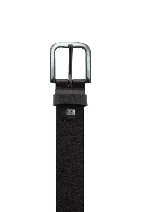 Dark Brown Leather Sports Belt