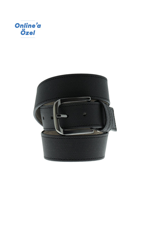 Black Sport Patterned Belt