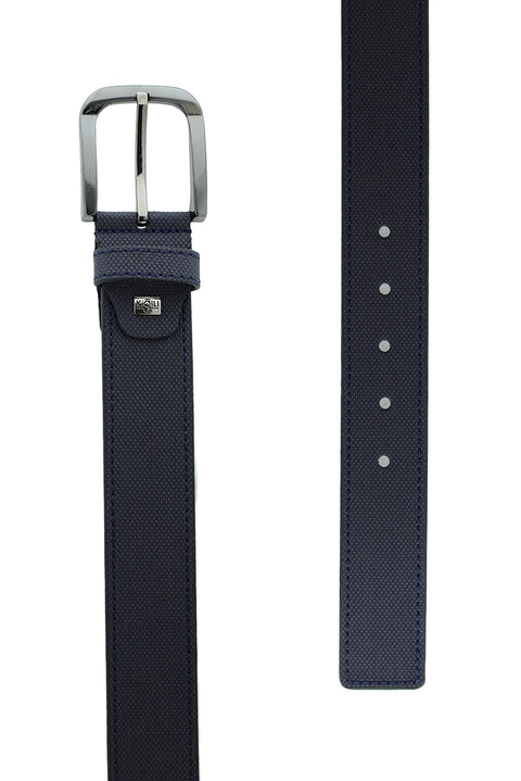 Medium Navy Sporty Patterned Belt