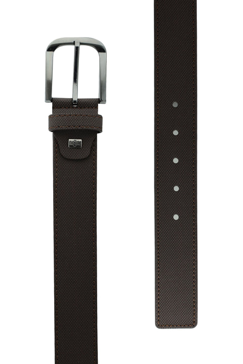 Dark Brown Sporty Patterned Belt