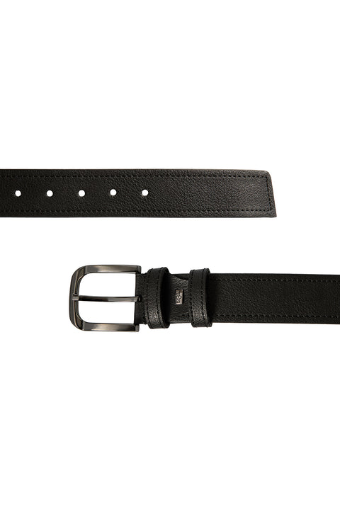 Black Sports Belt with Stitching Detail