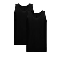 Black 2-Piece Regular Fit Cotton Tank Top Set