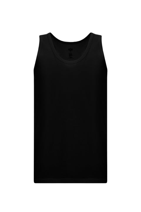 Black 2-Piece Regular Fit Cotton Tank Top Set
