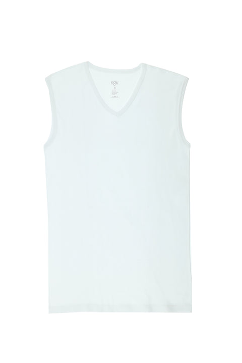White 2-Piece V-Neck Cotton Tank Top Set