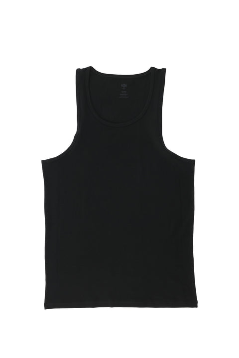 Black 2-Piece Cotton Athletic Tank Top Set