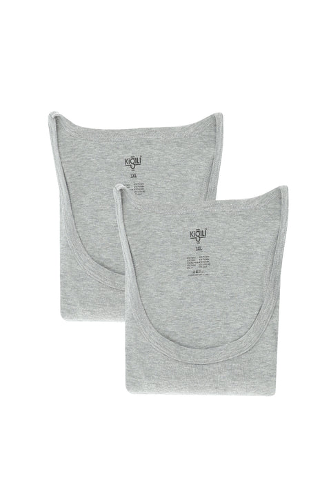 Medium Gray 2-Pack Cotton Athletic Tank Top