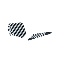 Dark Navy Striped Tie & Pocket Square Set (Piece)