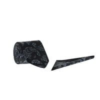 Black 2-Piece Patterned Tie & Pocket Square Set