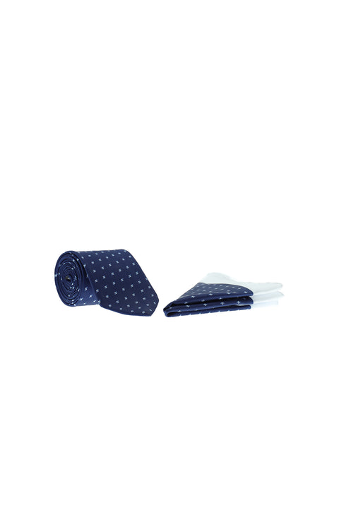 Indigo 2-Piece Patterned Tie & Pocket Square Set