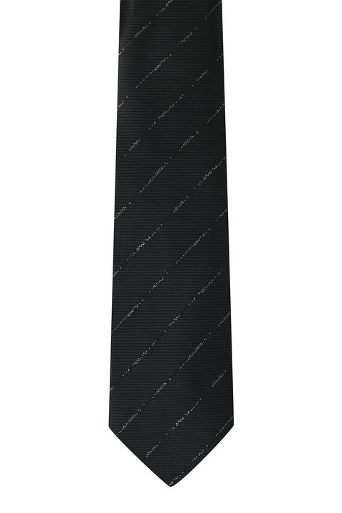 Black 2-Piece Patterned Tie & Pocket Square Set